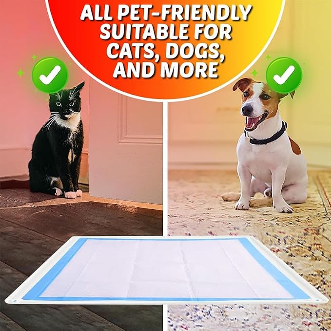 Skywin Dog Pee Pad Holder Tray Fits for 30” x 36” Pee Pads - 1 Pack - White | Corner Lock Holes, Raised Edges, Non-Spill, Easy to Clean Silicone Dog Potty Tray Holder, For Indoor Floor Protection