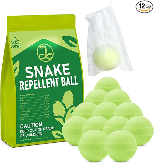 12 Pack Snake Repellent for Yard,Snake Away Repellent Outdoors,Moth Balls for Outdoor Use,Snake be Gone for Lawn Garden to Repels Snakes and Other Pests (Mint)