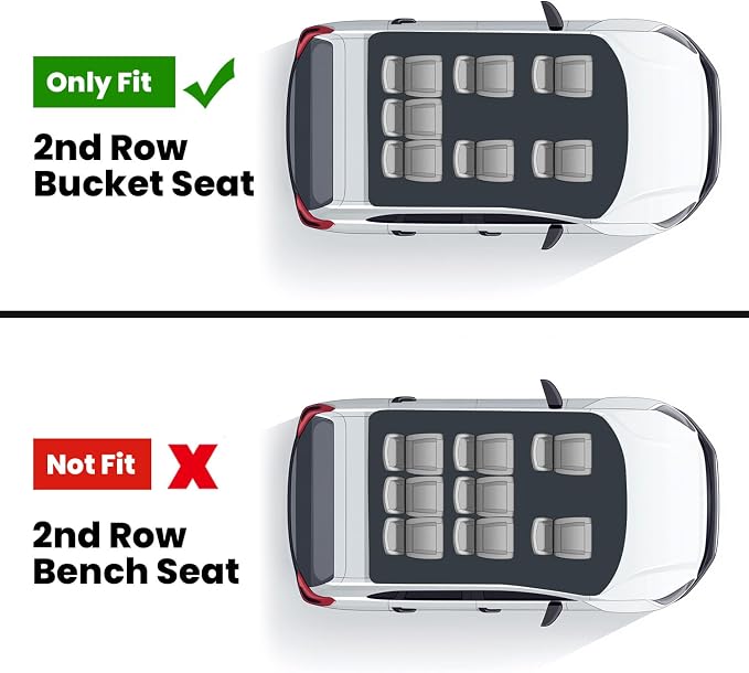 LASFIT Floor Mats & Cargo Liner with Backrest Mat 2015-2020 for 7-Seater GMC Yukon XL(Only Yukon XL, Not Fit Yukon) & Chevy Suburban (Not fit 8/9 Seater), All Weather TPE Custom Fit Car Floor Liner