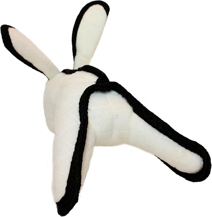 TUFFY - World's Tuffest Soft Dog Toy - Barnyard White Rabbit - Squeakers - Multiple Layers. Made Durable, Strong & Tough. Interactive Play (Tug, Toss & Fetch). Machine Washable & Floats