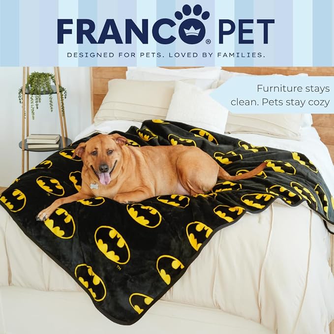 Batman DC Comics Waterproof Dog Bed Cover, XL 60x80 Pet Blanket for Furniture Bed Couch Sofa, (Officially Licensed) by Franco