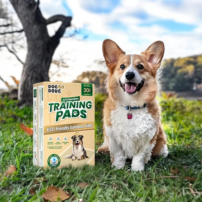 Bamboo Small Puppy Pads Pee Pads for Dogs 22"x22" 30 Count | Training Pads Deodorizing Leakproof Quick Drying Dog Pee Pads Super Absorbent Disposable Puppies, Doggie, Cats, Rabbits