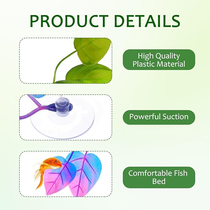 Betta Fish Tank Accessories, 4 PCS Betta Fish Hammock Toys Betta Resting Spot Fish Hideout Will Not Damage The Fish'S Tail Suitable for Sleeping Resting Hiding Playing Breeding