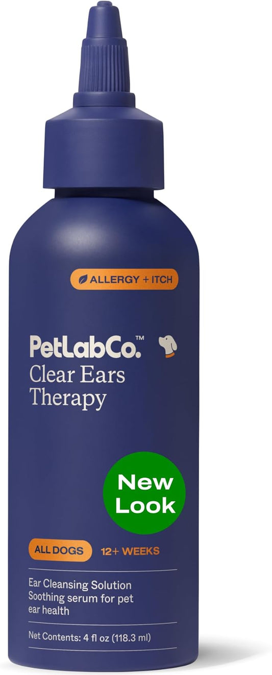 PetLab Co. - Clear Ears Therapy Ear Cleaner for Dogs - Supporting Yeast, Itchy Ears & Healthy Ear Canals - Alcohol-Free Dog Ear Wash - Optimized Dog Ear Cleaner Solution, 4 Fl Oz