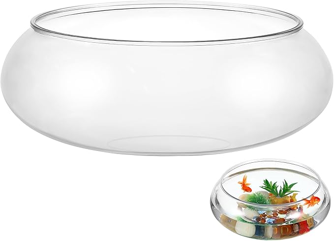 Happyyami Transparent Aquarium Tank 1 Gallon Acrylic Betta Fish Bowl Desktop Fish Tank for Home Office Decor and Hydroponic Plant Display