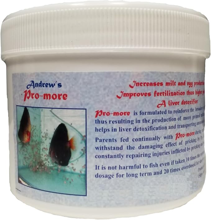 Aquatic Foods Inc. PRO-More Enhanced Freeze Dried Beef Heart Mix with Andrew Soh's Pro-More to Enhance Girth and Size in Discus, Cichlids, All Tropical Fish, NO Color Astaxanthin - 200 Grams