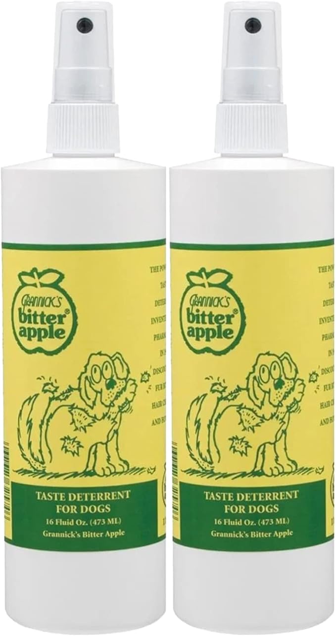 Grannick's Bitter Apple Taste Deterrent Spray Bottle for Dogs, 16 Ounces. Pack of 2