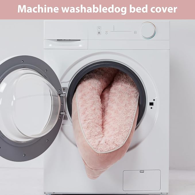 WNPETHOME Orthopedic Washable XXL Dog Bed for Senior Dog Cozy Sleep | Extra Large Waterproof Big Soft Dog Couch Sofa Bed for Dogs Relax with Removable Cover Supportive Pet Bed Pink 48x35 Inch
