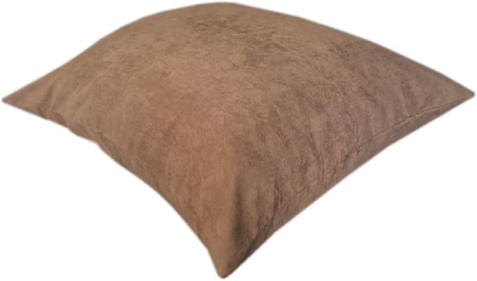 Durable Comfort Micro-Cushion Memory Foam Pet Dog Pillow Bed with Waterproof Liner + External Cover for S,M,L Dogs- Complete Set (Brown Microsuede, 36''x29'')