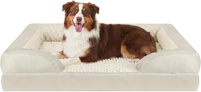 Orthopedic Large Dog Bed, Washable Waterproof, Egg-Crate Foam Dog Couch Bed with Washable Removable Cover, Waterproof Lining and Nonskid Bottom
