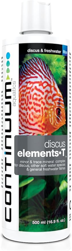 Continuum Aquatics Discus Elements-T - Minor & Trace Mineral Complex for Discus, Other Soft Water Species & Freshwater Fish, 500 ml