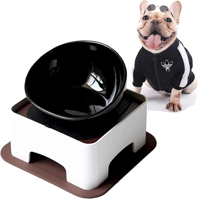 Bulldog Bowl Anti-Slip Dog Cat Dish Detachable Rubber Dog Bowl Pet Sterile Tilted Pet Feeder Slope Base