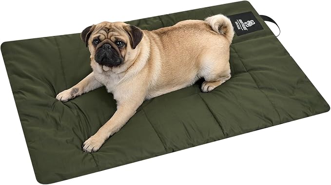 ONETIGRIS Washable Dog Bed Portable Outdoor Pet Mat Anti-Slip S | Foldable travel mat for dogs with soft insulated filling. Collapses compact for camping trips. Easy clean & stays put.