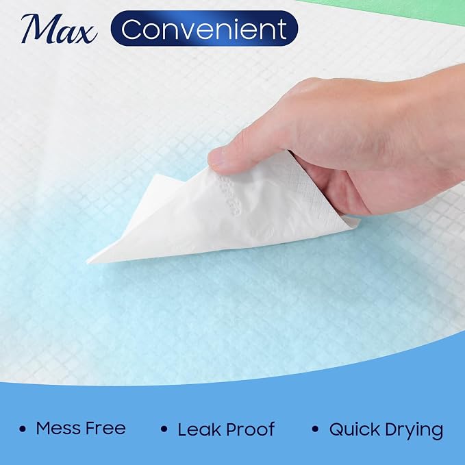 Fygrip 50 Count Hospital Grade 130 Gram 36” x 36” Max Absorbency Disposable Underpads, Leakproof Quick Drying XXXL Bed Pads Disposable for Adults, Kids, Pets Incontinence Pads, Pee Pads