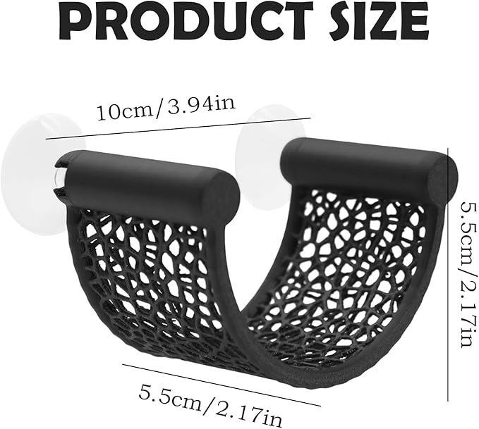 Betta Fish Hammock, U-Shaped Floating Fish Resting Spot with Suction Cup, Aquarium Decor for Small Tank, Tabletop Aquarium Accessories for Betta, Shrimp (Black)