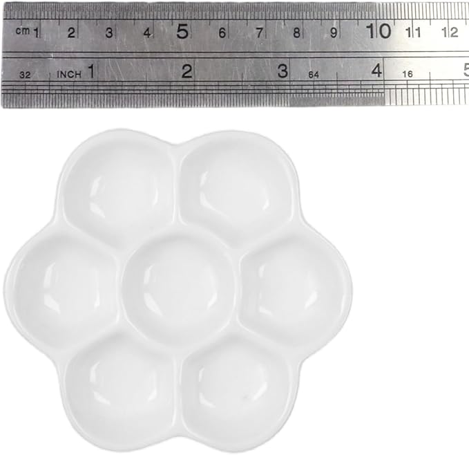 3.5" Hermit Crab Ceramic Food Dish,7 Compartments Ceramic Anti-Turning Food & Water Bowl for Hermit Crab Tarantula Snail,2Pcs