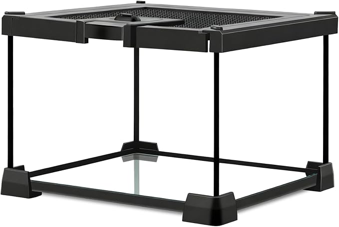 Mini Glass Terrarium Tank 8"x8"x6" with Top-Opening Mesh Lid, 360° Clear View, Ventilated Enclosure for Tarantulas, Jumping Spiders, Isopods, Froglets, & Small Reptiles