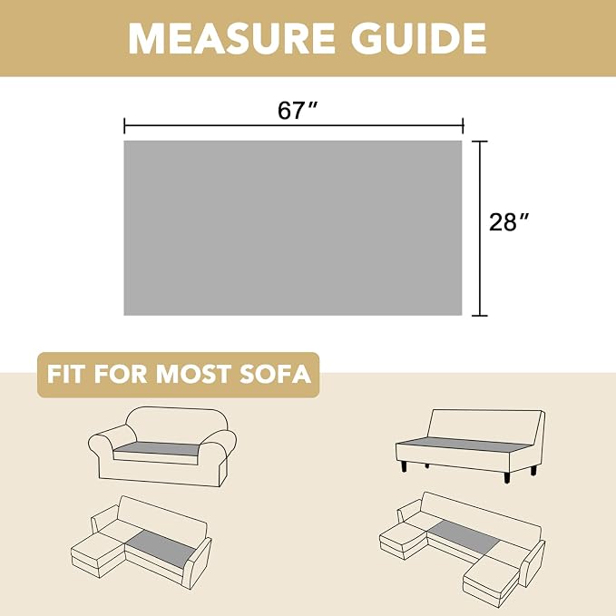 H.VERSAILTEX Chenille Couch Cover for Dogs Washable Soft Fuzzy Loveseat Cover Sectional Sofa Cover Thick Pet Couch Cover Protector Non-Slip Dog Bed Cover(Light Grey, 28" x 67")