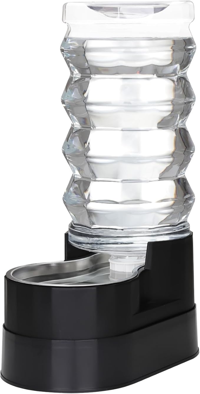 RIZZARI 9L Elevated Dog Waterer: Large Capacity Hydration | Raised Drinking Height/No Filter Maintenance/No Power Needed /Gravity Refill/Stainless Steel Bowl /Indoor/Garage