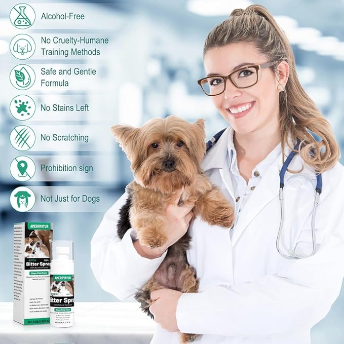Bitter Apple Spray for Dogs - Effective No Chew Training Spray to Stop Chewing & Licking - Protects Furniture, Belongings & Prevents Wound Irritation