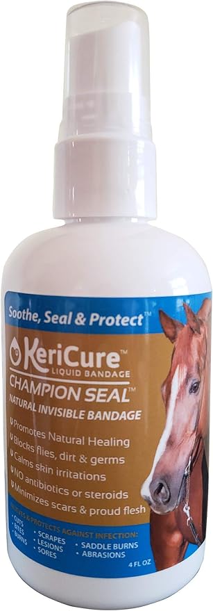KeriCure 8 oz Champion Seal Spray On Liquid Bandage for Horses/Large Animals