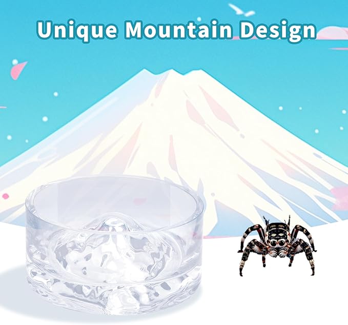 Jumping Spider Enclosure Accessories, 2 Pack Glass Feeding Dish for Food and Water, Little Food Bowl for Jumping Spider, Tarantula, Beetle and Other Small Pets