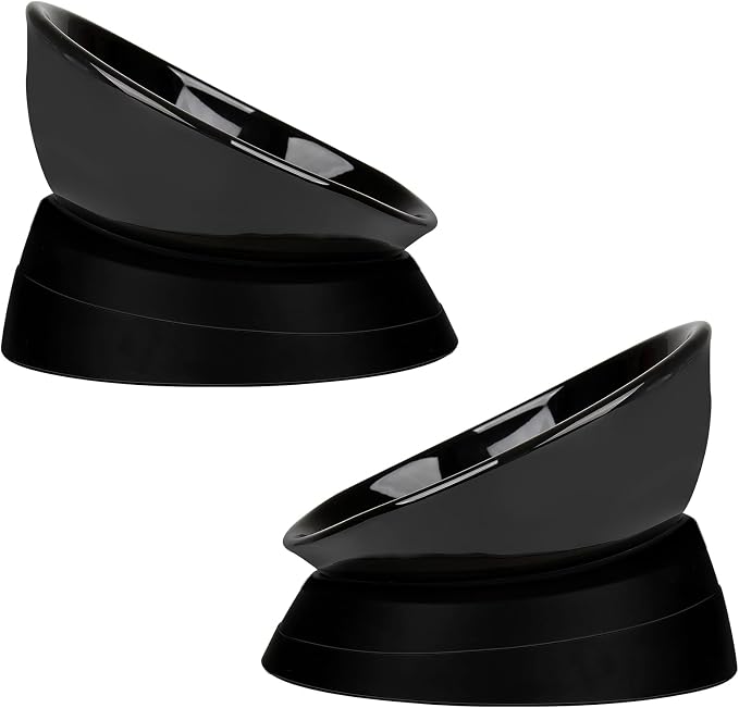 Bulldog Bowl Anti-Slip Dog Cat Dish Detachable Ceramic Dog Bowl Pet Sterile Tilted Pet Feeder Slope Base