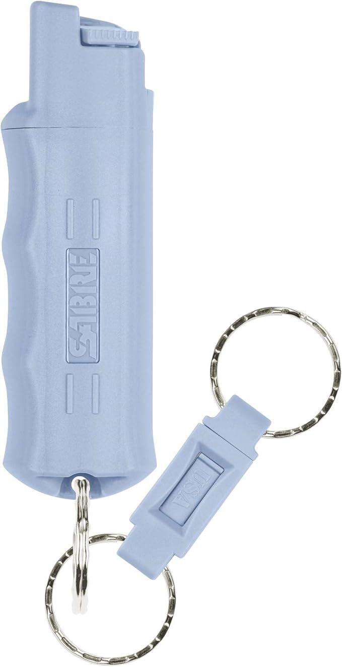 Sabre Pepper Spray - Quick Release Keychain for Easy Carry & Fast Access, Max Police Strength Self Defense OC Spray with UV Dye, 10 Sec. Spray Time, Finger Grip - Faster Aim, 0.54 fl oz,Secure Safety