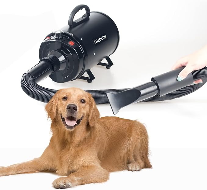 Dog Dryer for Pet Grooming, Pet Hair Dryer with Heater, Black