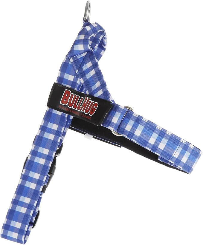 Adjustable Dog Harness– No Pull, No Choke – for English Bulldogs, French Bulldogs, Pugs & Broad-Chested Breeds – Easy, Safe Walks (BLUEWHITE, XL)