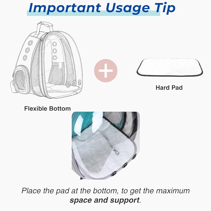 Cat Carrier Backpack, Expandable Bubble Pet Carrier for Cats and Small Dogs, Airline Approved Travel Backpack for Hiking, Walking & Outdoor Adventures - Supports up to 16 lbs