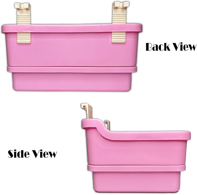 kathson Extra Large Rabbit Litter Box Trainer Rabbit Toilet Small Animal Potty Bunny Litter Pan Box for Adult Guinea Pig Rats Chinchilla Ferret Galesaur (Pink)