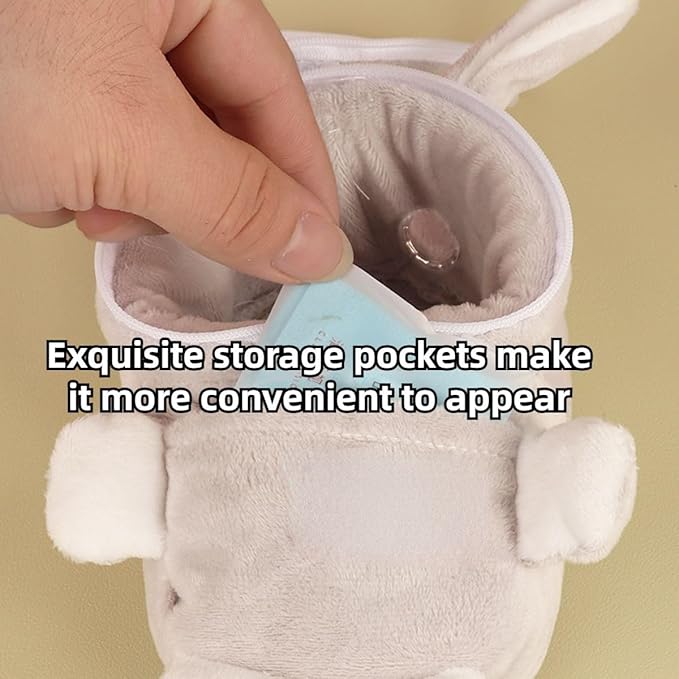 Sugar Glider Bonding Pouch Bonding Pouch Carry for Rat Syrian Hamster Hedgehog Small Pocket Pets, Gerbil Travel Bag Cute Bunny-Shaped Outing Bag with Large Transparent Window (Dark Grey,Large)