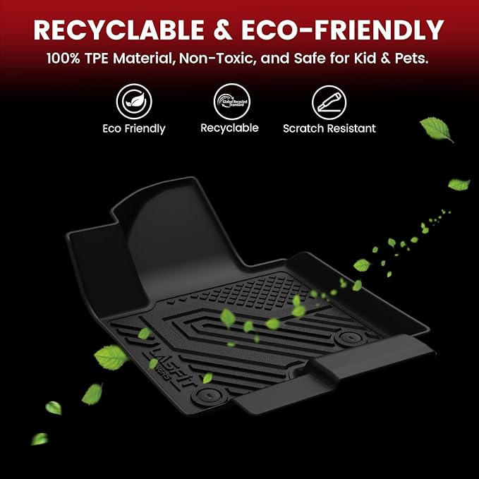 LASFIT Floor Mats & Trunk Cargo Liner for Acura RDX 2019-2026 SUV, Custom Fit All Weather TPE Floor Liners, 1st & 2nd Row Cargo Mat Set, Black