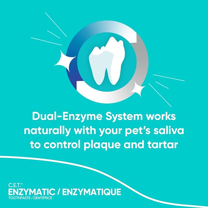 Virbac C.E.T.® Enzymatic Toothpaste| Tartar & Plaque Control for Fresh Breath | Pet Dental Care Toothpaste |Vanilla Mint Flavor, 2.5 oz