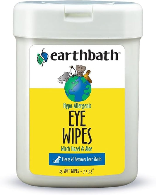 earthbath, Hypo-Allergenic Dog Eye Wipes - Fragrance Free Tear Stain Remover for Dogs, Made in USA, 100% Cruelty Free Eye Wipes for Dogs, All Natural Pet Eye Wipes, Cat & Dog Wipes - 30 Count (1 Pack)
