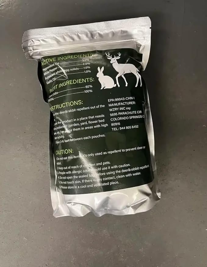 16 Pack Deer & Rabbit Repellent Pouches, Effective Garden Animal Repellent to Protect Plants, Flowers & Yard – Long-Lasting, Weather Resistant, Easy to Use