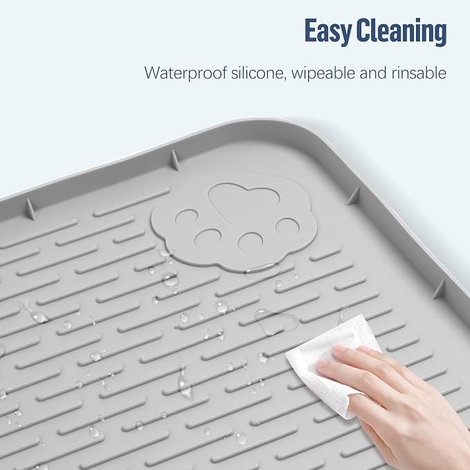 Pee Pad Holder for Dogs 34''x22'' Silicone Puppy Pee Pad Tray, Light Grey | Extra Large Dog Potty Tray Leak-Proof, High Edge, No Spill Training Pads for Floor Protection, No Pee Pads
