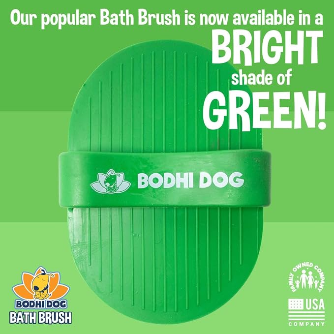 Bodhi Dog Shampoo Brush - Pet Grooming & Bath Supplies for Dogs and Cats - Bath Brush for Long & Short Hair - Premium Scrubber for Shower, Showerhead, Sprayer & Bathing (One Pack, Green)
