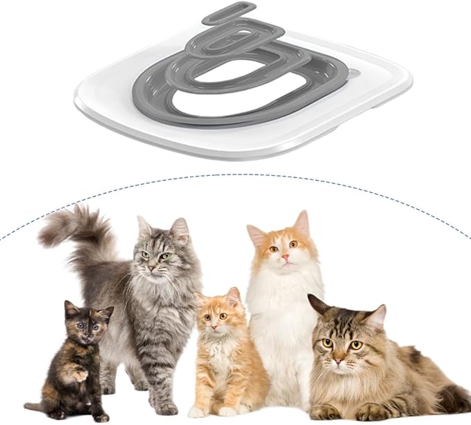 Cat Toilet Training Kit – Litter Box Alternative with Tray, Reusable Potty Seat Adapter for Cats & Kittens, Hygienic Flushable Urinal, Includes Step by Step Trainer Seat(Grey)
