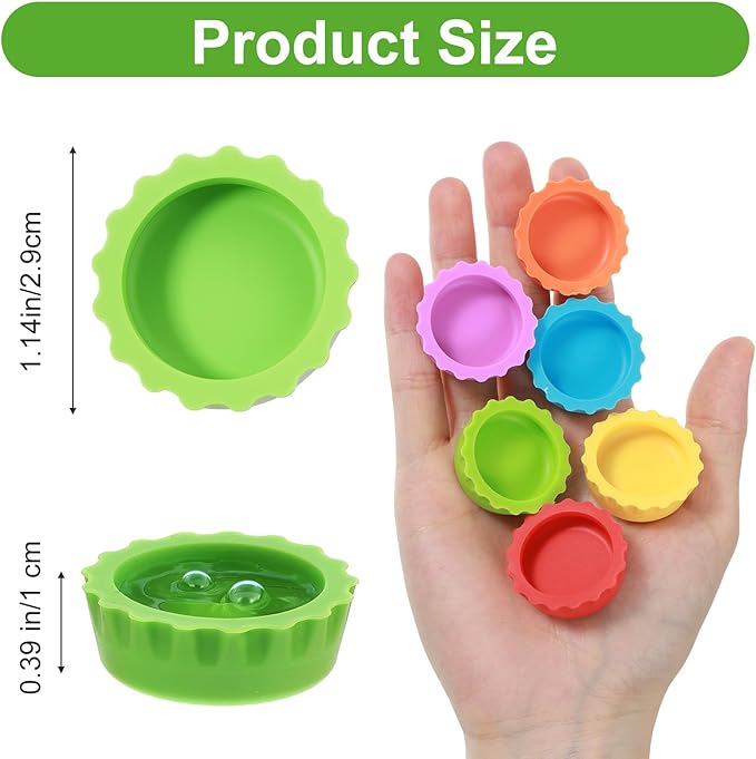 12 Pack Crested Gecko Food Dish Small Silicone Reptile Feeding Cups Water Bowl, Easy Clean Crested Gecko Tank Accessories for Hermit Crab, Tarantula, Isopods, Snails and Lizard(6 Colors)