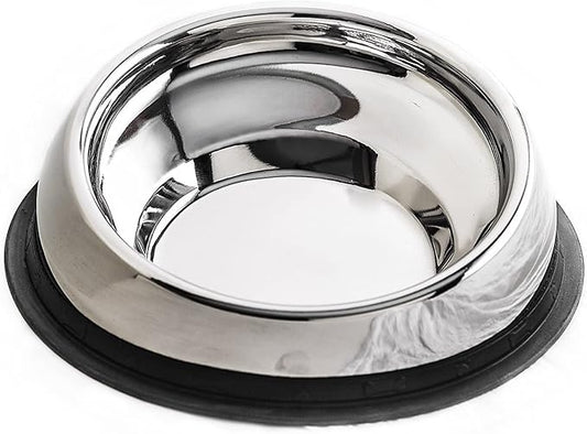 Enhanced Pet Bowl – Slanted Stainless Steel Dog Bowl for Flat-Faced Breeds Like Bulldogs, Pugs, Frenchies – Raised Back, No-Spill, Reduces Gas & Mess – Large Size, Non-Slip, Food-Grade