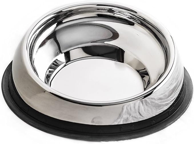 Enhanced Pet Bowl, Stainless Steel Slanted Dog Bowl with Raised Ridge for Flat-Faced Dog Breeds or Cats, Food-Grade Non-Slip No Spill Bowl for Dogs, Less Mess, Less Gas, and Better Digestion (Small)