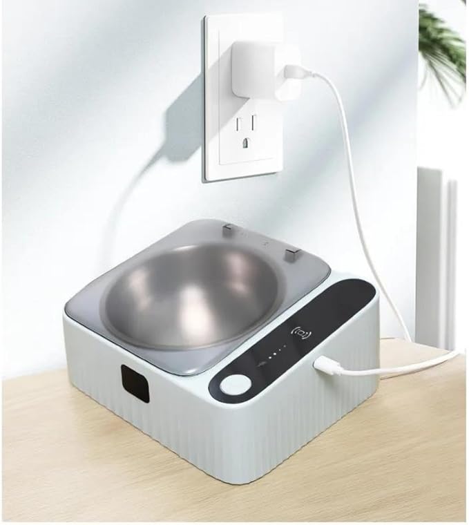 Automatic Pet Feeder with Motion-Sensor Activated Auto-Open Lid,Dustproof Stainless Steel Feeding Bowl Station for Cats and Small Dogs, Maintains Pet Food Freshness for Longer Time