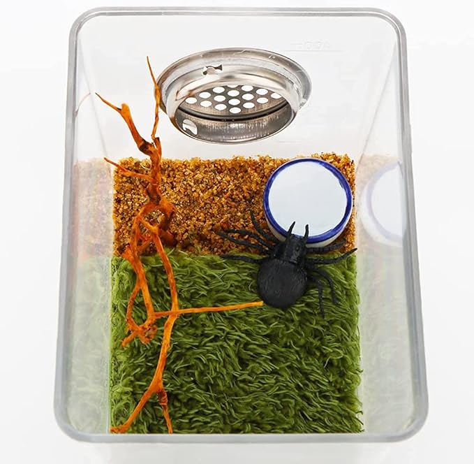 Tarantula Micro Water Bowl Spider Anti-Turnover Bowl for Small Hamster Tarantula Spider Scorpion Cricket Snail Manti Millipede Tiny Bugs Reptile Terrarium Cage Accessories (L (1.57??dia),12 Pcs)
