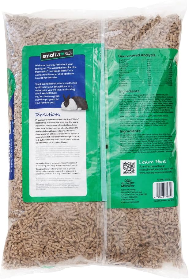 Small World Rabbit, Complete Feed for Rabbits, Fortified with Essential Minerals & Vitamins, 10 lb (Pack of 2)