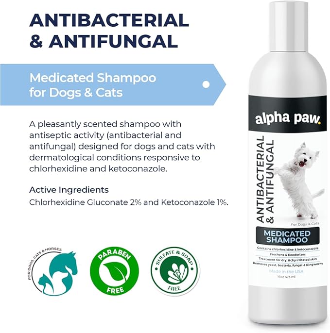 Smiling Paws Pets Medicated Grooming Kit Including: Wipes, Shampoo, and Brush for Dogs & Cats