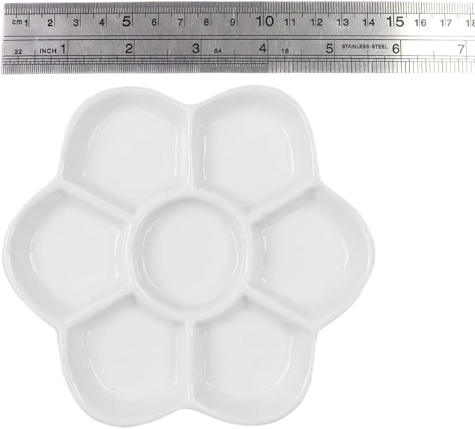 5.12" Hermit Crab Ceramic Food Dish,7 Compartments Ceramic Anti-Turning Food & Water Bowl for Hermit Crab Tarantula Snail