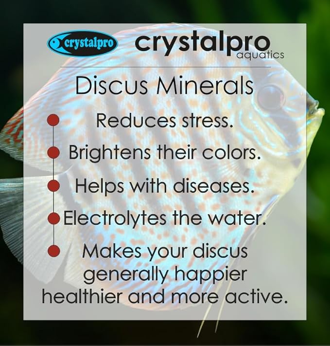 Discus Minerals 4.22 Oz Concentrated Mineral Additive for Discus Fish - Improves Discus Health, Helps Reduce Stress and Replenish Protective Coat - Freshwater Aquarium Salt Treats 660 Gallons