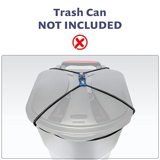 (2 Pack) Doggy Dare Trash Can Lock - Medium - Fits 30-40 Gallon Trash Cans - Perfect for Dogs, Raccoons, Opossums - Bungee Cord Design Makes Install Simple (Trash Can NOT Included)
